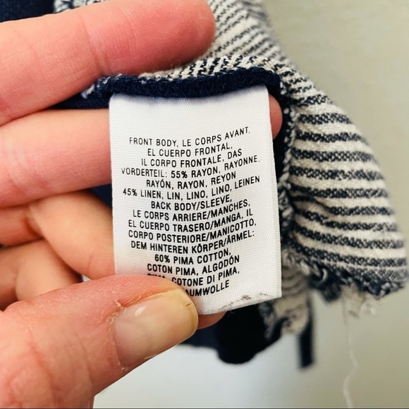 Anthropologie Postmark Brand Blue and White Stripe Tunic Top - Picture 13 of 15